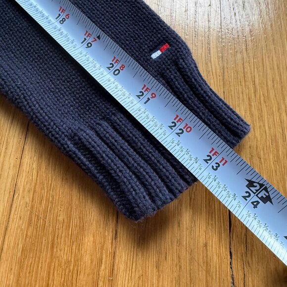 Tommy Hilfiger Jeans M Navy Blue Cotton Cable Knit Full Zip Cardigan Sweater - Picture 11 of 16